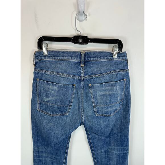 Vince Union Slouch Distressed Jeans In Heritage Size 27 Japanese Selvedge Denim - Picture 16 of 16